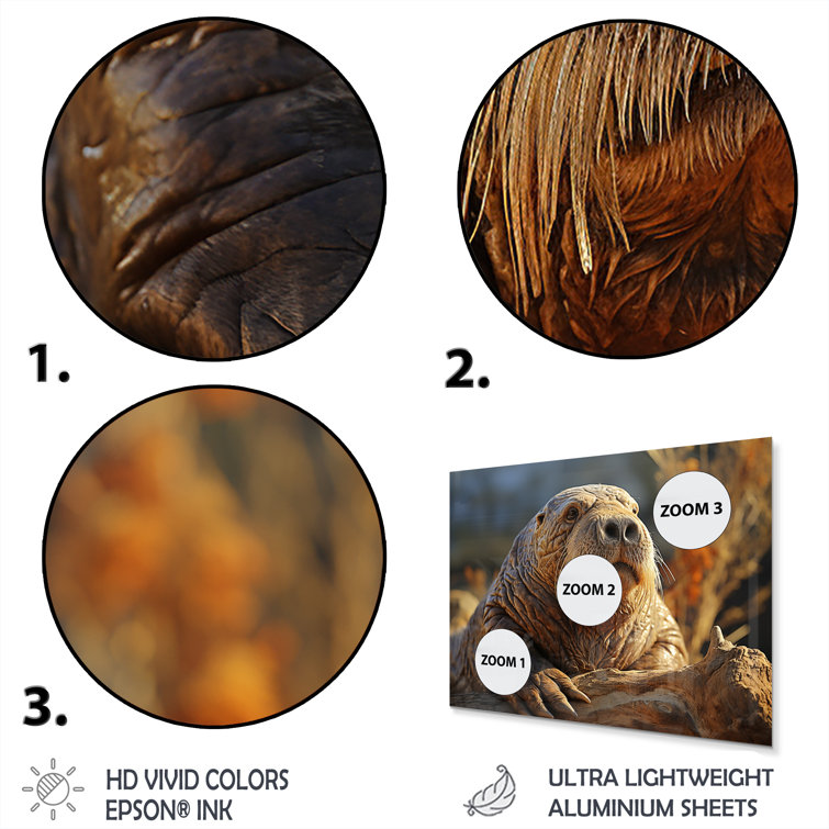 Ebern Designs Walrus Golden Tusks On Metal Print - Wayfair Canada